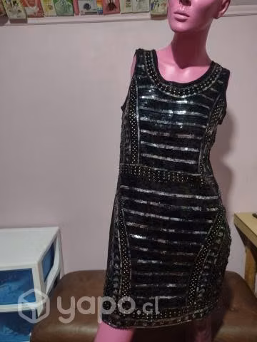 Vestido lentejuelas negro - Imagen 1