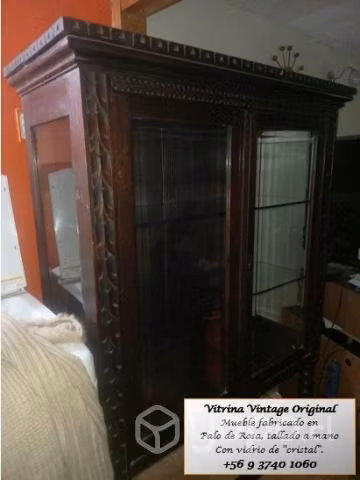 Vitrina Vintage (o antigua) original, Palo de Rosa - Imagen 3