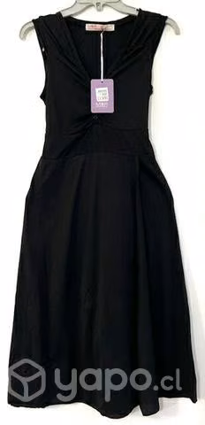 Vestido Elasticado Marca Mor Talla Xs Negro