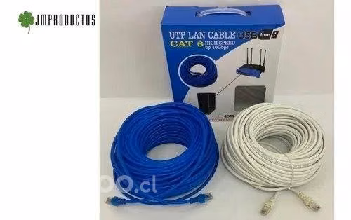 Cable De Red Ethertnet 50 Metros Rj45 Categoria 6
