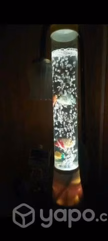 Acuario artificial con luces