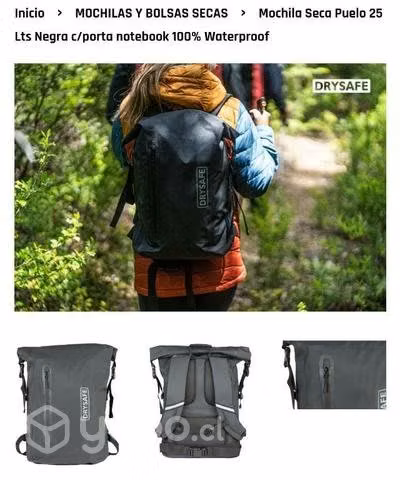 Mochila DrySafe Seca Puelo 25 Lts Negra