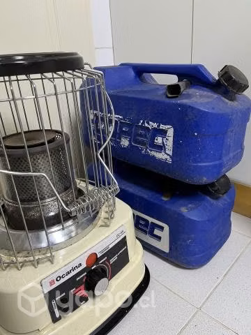 Estufa a parafina con 2 bidones 20 lts