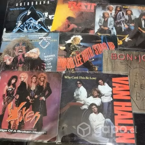 Bon Jovi Twisted Sister Van Halen Vinilos 7" 45s