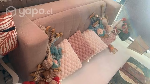 Sillón 2 cuerpos rosado