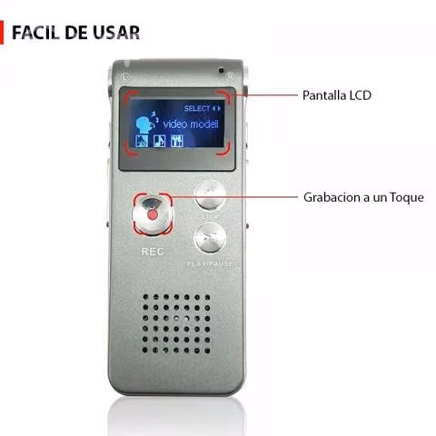 Grabadora Voz Dictáfono Digital Reproductor MP3 8G