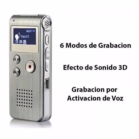 Grabadora Voz Dictáfono Digital Reproductor MP3 8G