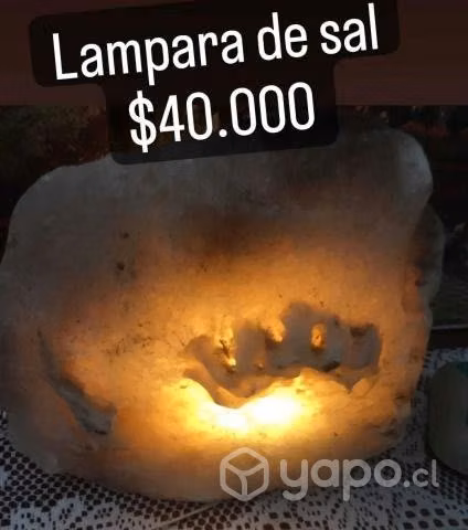 Pizarra y lámparas de sal