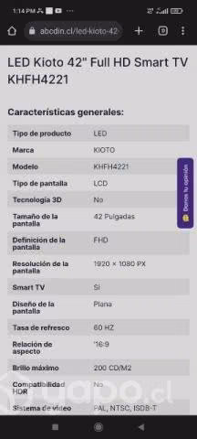 Televisor Kioto Smart tv 42 "