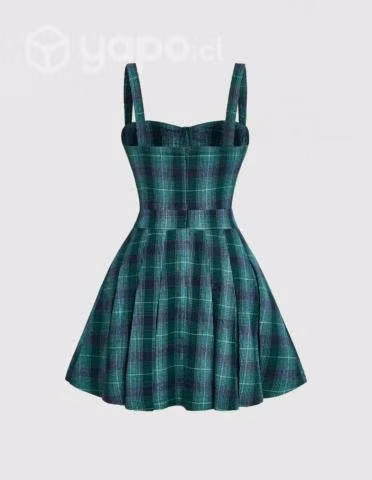 Vestido Verde cuadrille