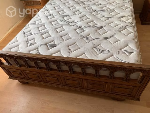 Juego dormitorio cama 2 plazas, 2 veladores,cómoda