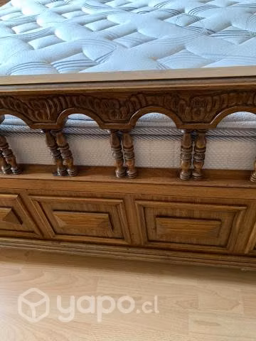 Juego dormitorio cama 2 plazas, 2 veladores,cómoda