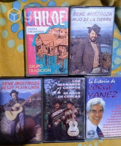 Antiguos casettes de música folclórica 5 casettes