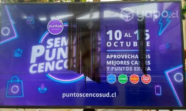 Smart TV Samsung 55", pantalla rota