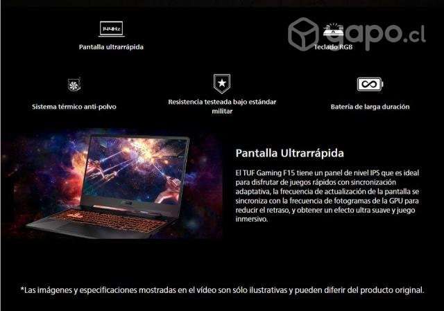 Asus tuf gaming f15 fx506li / intel i5 16gb RAM - Imagen 5