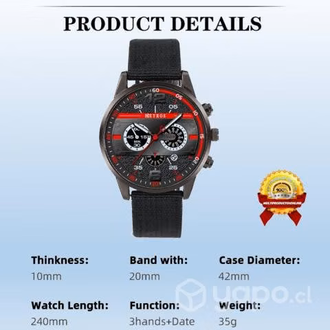 Reloj Con Calendario Incluyen Collar Y Pulsera