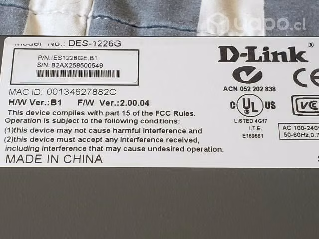 Switch Gigabite DLINK DES-1226G