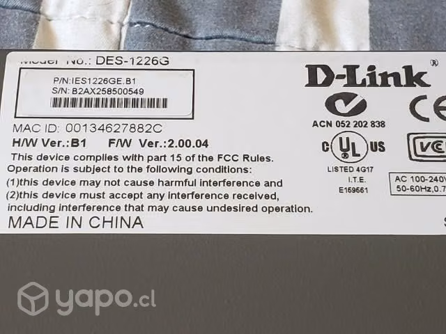 Switch Gigabite DLINK DES-1226G