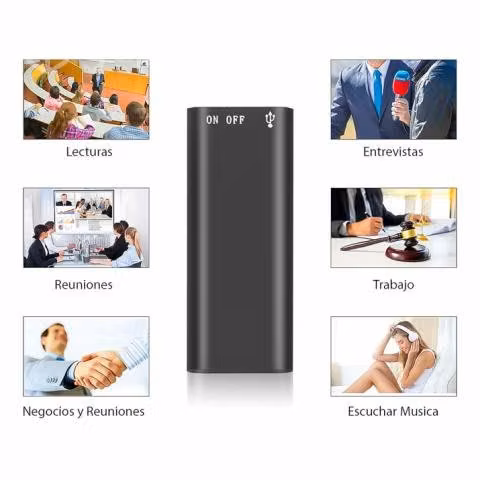 Mini Grabadora Voz Audio Digital MP3 USB WAV 8Gb