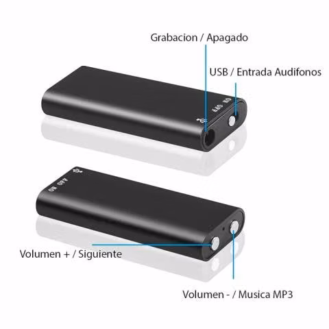 Mini Grabadora Voz Audio Digital MP3 USB WAV 8Gb