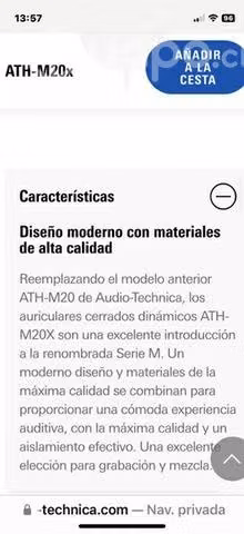 Audífonos de estudio profesional