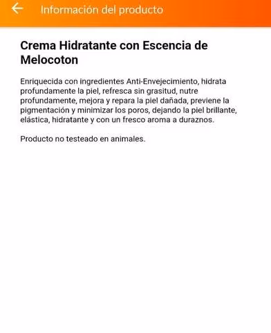 Loción hidratante con esencia de melocoton - Imagen 2