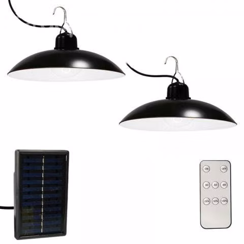 Set 2 Lámparas Solar Led Colgante 90w + Control - Imagen 2