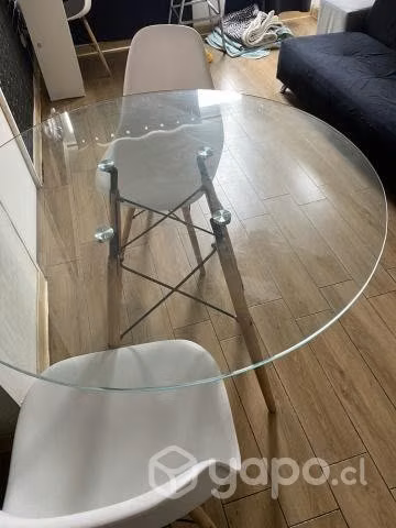 Mesa de vidrio 2 sillas