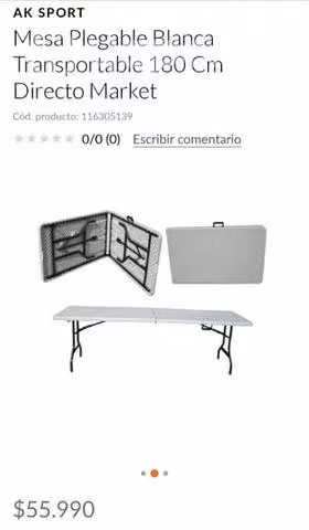 Mesa plegable tipo maleta