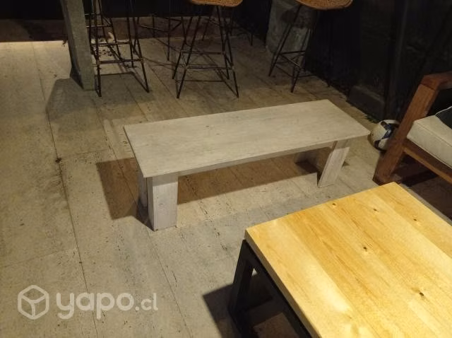 Banqueta de madera blanca albayalde - Imagen 2