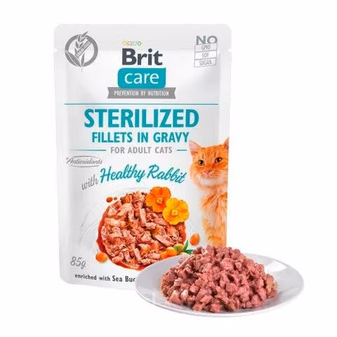 Brit care cat sterilized fillets in gravy with hea