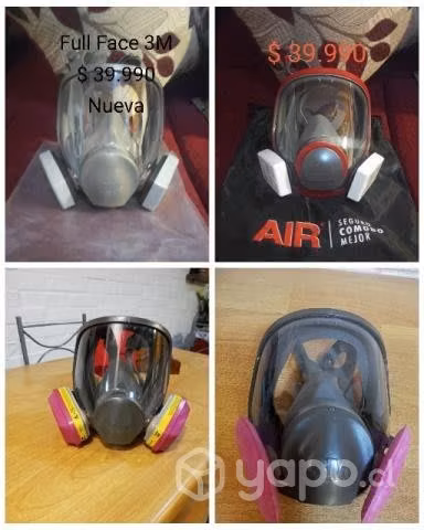 FULL FACE, MARCA 3M, y AIR. FILTROS