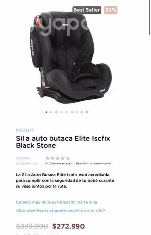 Silla / Butaca niños Infanti Elite Isofix REBAJADA