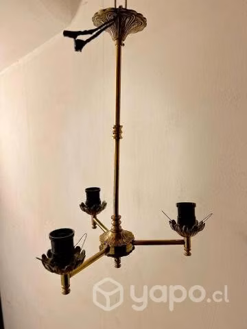 Lampara colgante de bronce 3 ampolletas