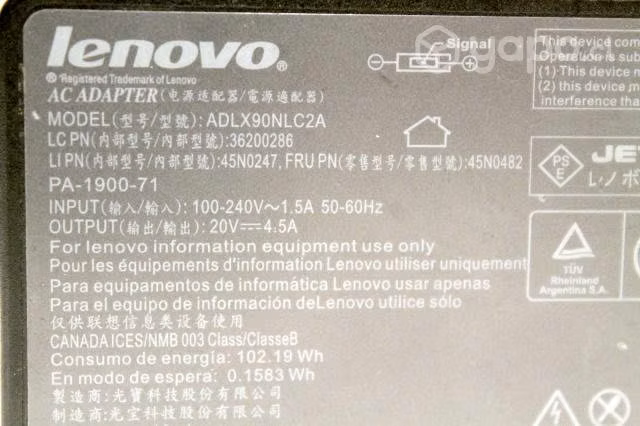 Cargador Original 90W 20V 4.5A Lenovo ADLX90NLC2A - Imagen 3