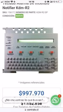Notifier display kdm-r2 español (nuevo )