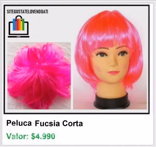 Peluca Melena Fucsia