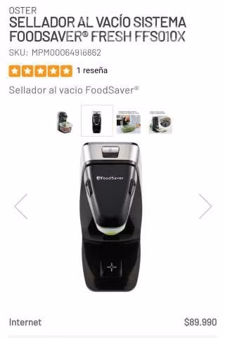 Sellador al vacio sistema foodsaver fresh oster