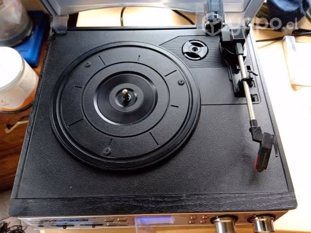 Tocadiscos cassettes USB radio parlantes tarj.SD