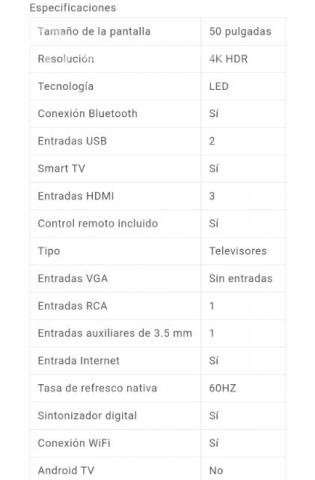 Led smartv 50" 4k hdr - Imagen 2