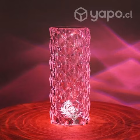 Lampara velador adorno de cristal rosa diamante t