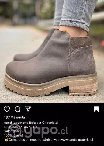 Botines hermosos de cuero 39, dos usos