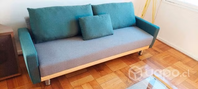 Sillon Futón Florida Verde/Gris