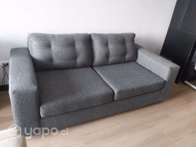 Sofa tres cuerpos seminuevo gris - Imagen 2