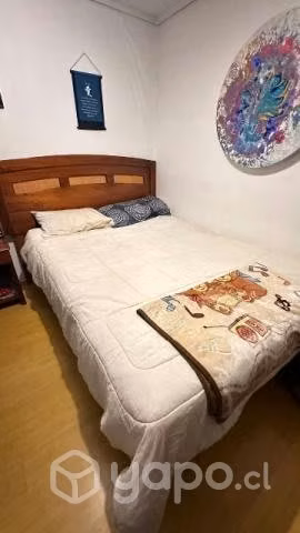 Cama 2 plazas con respaldo