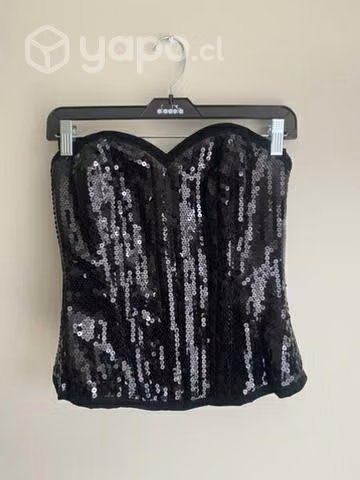 Corsé de lentejuelas negro