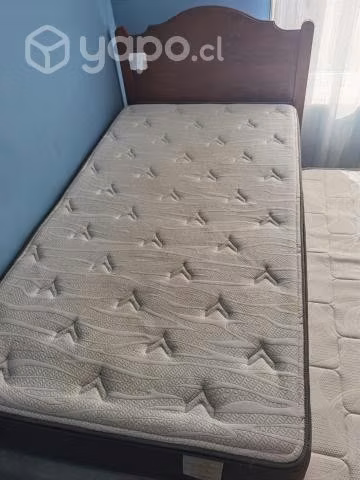 Cama nido 1 plaza ½ con respaldo de madera
