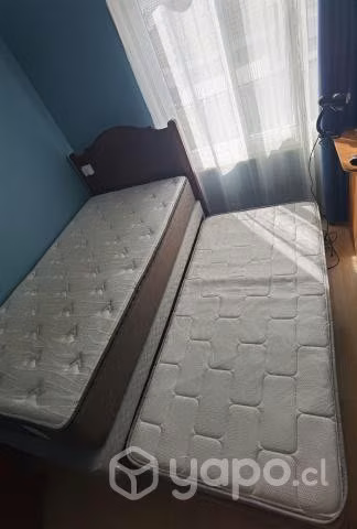 Cama nido 1 plaza ½ con respaldo de madera