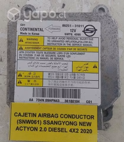 Cajetin Airbag Conductor SSangyong New Actyon 2020