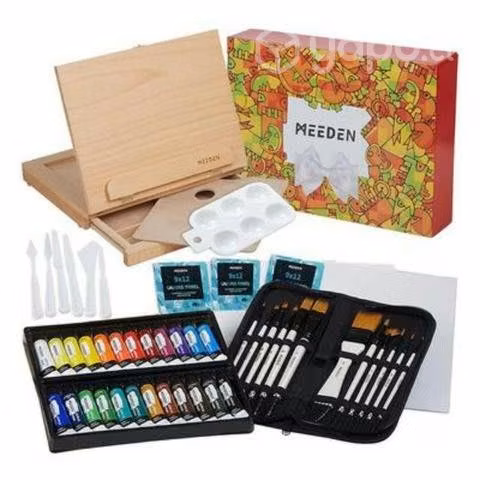 Set Pintura Acrílica Meeden 46 Pcs, Atril Mesa Hay